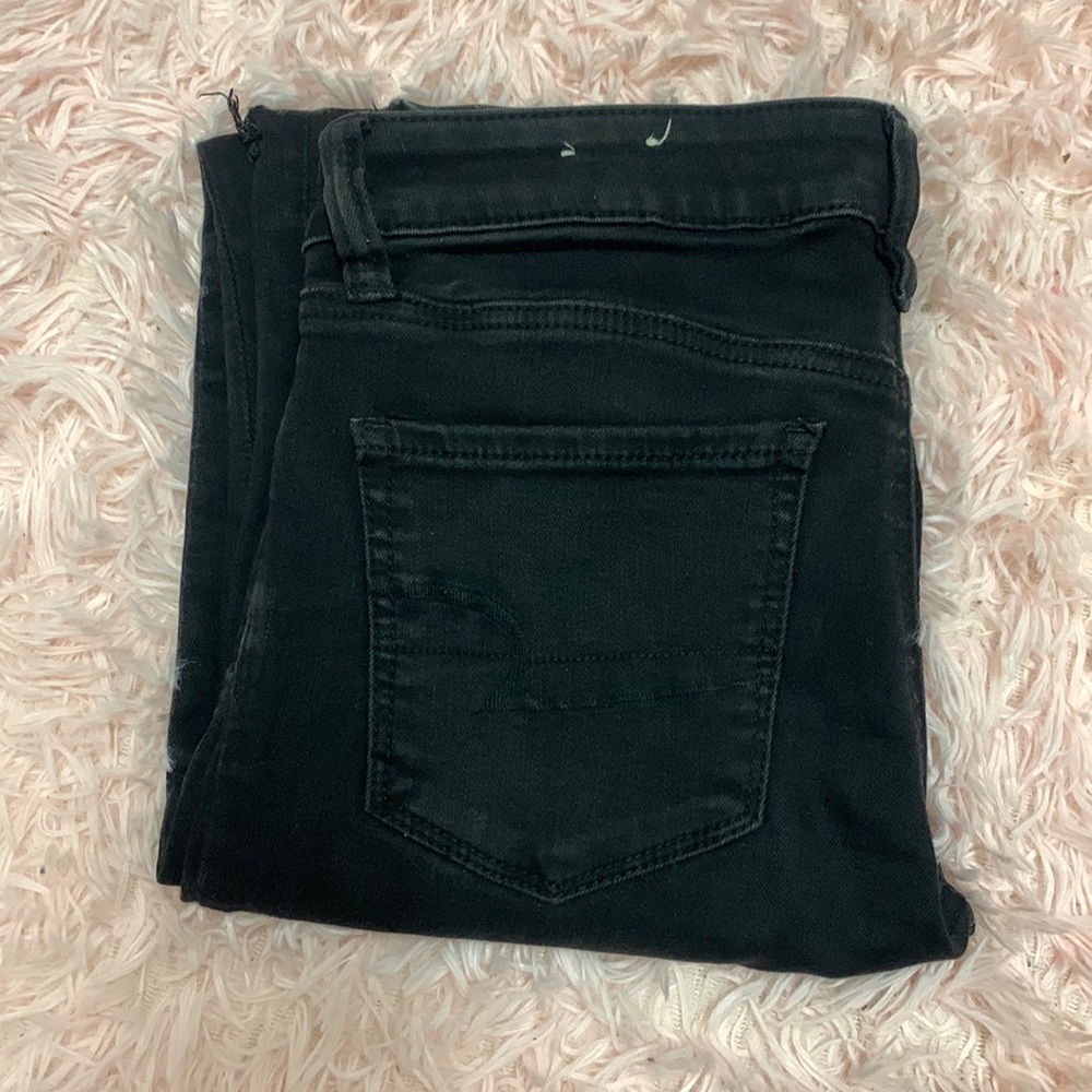 American Eagle black ripped skinny jeans